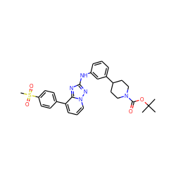 CC(C)(C)OC(=O)N1CCC(c2cccc(Nc3nc4c(-c5ccc(S(C)(=O)=O)cc5)cccn4n3)c2)CC1 ZINC000096169702