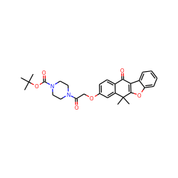 CC(C)(C)OC(=O)N1CCN(C(=O)COc2ccc3c(c2)C(C)(C)c2oc4ccccc4c2C3=O)CC1 ZINC000114803533