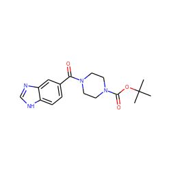 CC(C)(C)OC(=O)N1CCN(C(=O)c2ccc3[nH]cnc3c2)CC1 ZINC000023457877