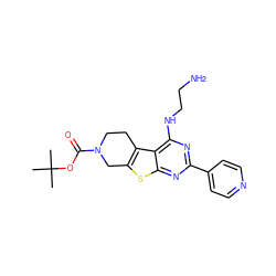 CC(C)(C)OC(=O)N1CCc2c(sc3nc(-c4ccncc4)nc(NCCN)c23)C1 ZINC000223689639