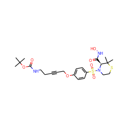 CC(C)(C)OC(=O)NCCC#CCOc1ccc(S(=O)(=O)N2CCSC(C)(C)[C@@H]2C(=O)NO)cc1 ZINC000028571055