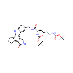 CC(C)(C)OC(=O)NCCCC[C@@H](NC(=O)OC(C)(C)C)C(=O)NCc1ccc2[nH]c3c4c(c5c(c3c2c1)CNC5=O)CCC4 ZINC000028570069