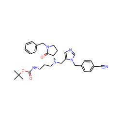 CC(C)(C)OC(=O)NCCCN(Cc1cncn1Cc1ccc(C#N)cc1)[C@H]1CCN(Cc2ccccc2)C1=O ZINC000026737429