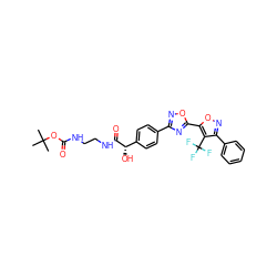 CC(C)(C)OC(=O)NCCNC(=O)[C@@H](O)c1ccc(-c2noc(-c3onc(-c4ccccc4)c3C(F)(F)F)n2)cc1 ZINC000167486033