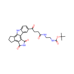 CC(C)(C)OC(=O)NCCNC(=O)CCC(=O)c1ccc2[nH]c3c4c(c5c(c3c2c1)C(=O)NC5=O)CCC4 ZINC000073225031