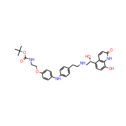 CC(C)(C)OC(=O)NCCOc1ccc(Nc2ccc(CCNC[C@H](O)c3ccc(O)c4[nH]c(=O)ccc34)cc2)cc1 ZINC000169332037