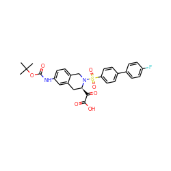 CC(C)(C)OC(=O)Nc1ccc2c(c1)C[C@H](C(=O)C(=O)O)N(S(=O)(=O)c1ccc(-c3ccc(F)cc3)cc1)C2 ZINC000027519331