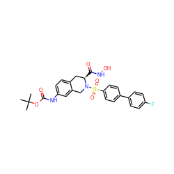 CC(C)(C)OC(=O)Nc1ccc2c(c1)CN(S(=O)(=O)c1ccc(-c3ccc(F)cc3)cc1)[C@H](C(=O)NO)C2 ZINC000027521887