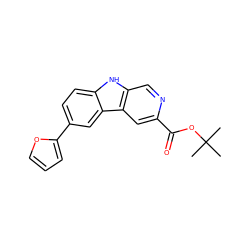 CC(C)(C)OC(=O)c1cc2c(cn1)[nH]c1ccc(-c3ccco3)cc12 ZINC000064512744