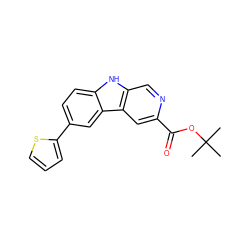 CC(C)(C)OC(=O)c1cc2c(cn1)[nH]c1ccc(-c3cccs3)cc12 ZINC000064526823