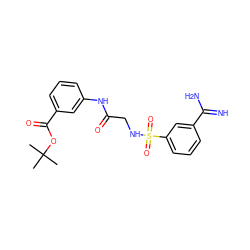 CC(C)(C)OC(=O)c1cccc(NC(=O)CNS(=O)(=O)c2cccc(C(=N)N)c2)c1 ZINC000095566189