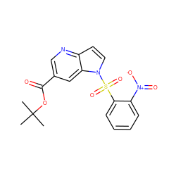 CC(C)(C)OC(=O)c1cnc2ccn(S(=O)(=O)c3ccccc3[N+](=O)[O-])c2c1 ZINC000072139952