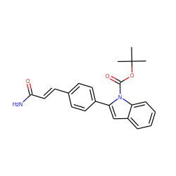 CC(C)(C)OC(=O)n1c(-c2ccc(/C=C/C(N)=O)cc2)cc2ccccc21 ZINC000028822990