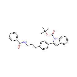 CC(C)(C)OC(=O)n1c(-c2ccc(CCCNC(=O)c3ccccc3)cc2)cc2ccccc21 ZINC000028822981