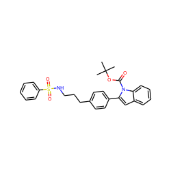 CC(C)(C)OC(=O)n1c(-c2ccc(CCCNS(=O)(=O)c3ccccc3)cc2)cc2ccccc21 ZINC000028822973