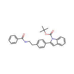 CC(C)(C)OC(=O)n1c(-c2ccc(CCNC(=O)c3ccccc3)cc2)cc2ccccc21 ZINC000028822980