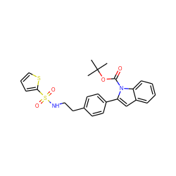 CC(C)(C)OC(=O)n1c(-c2ccc(CCNS(=O)(=O)c3cccs3)cc2)cc2ccccc21 ZINC000028822976