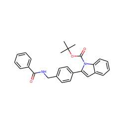 CC(C)(C)OC(=O)n1c(-c2ccc(CNC(=O)c3ccccc3)cc2)cc2ccccc21 ZINC000028822979