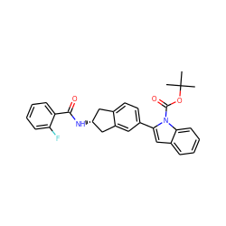 CC(C)(C)OC(=O)n1c(-c2ccc3c(c2)C[C@H](NC(=O)c2ccccc2F)C3)cc2ccccc21 ZINC000028949664