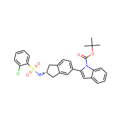 CC(C)(C)OC(=O)n1c(-c2ccc3c(c2)C[C@H](NS(=O)(=O)c2ccccc2Cl)C3)cc2ccccc21 ZINC000028949627