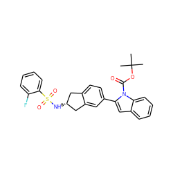 CC(C)(C)OC(=O)n1c(-c2ccc3c(c2)C[C@H](NS(=O)(=O)c2ccccc2F)C3)cc2ccccc21 ZINC000028949619