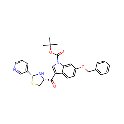 CC(C)(C)OC(=O)n1cc(C(=O)[C@@H]2CS[C@H](c3cccnc3)N2)c2ccc(OCc3ccccc3)cc21 ZINC000013737550