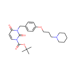 CC(C)(C)OC(=O)n1ccc(=O)n(Cc2ccc(OCCCN3CCCCC3)cc2)c1=O ZINC000299822703