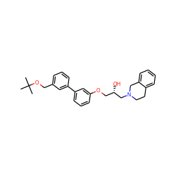 CC(C)(C)OCc1cccc(-c2cccc(OC[C@H](O)CN3CCc4ccccc4C3)c2)c1 ZINC000219743734