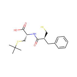 CC(C)(C)SC[C@@H](NC(=O)[C@@H](CS)Cc1ccccc1)C(=O)O ZINC000026490316