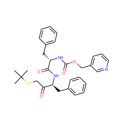 CC(C)(C)SCC(=O)[C@H](Cc1ccccc1)NC(=O)[C@H](Cc1ccccc1)NC(=O)OCc1cccnc1 ZINC000027732239