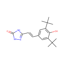 CC(C)(C)c1cc(/C=C/c2n[nH]c(=O)[nH]2)cc(C(C)(C)C)c1O ZINC000013826641