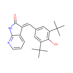 CC(C)(C)c1cc(/C=C2/C(=O)Nc3ncccc32)cc(C(C)(C)C)c1O ZINC000008657793