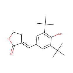 CC(C)(C)c1cc(/C=C2\CCOC2=O)cc(C(C)(C)C)c1O ZINC000005355158