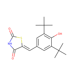 CC(C)(C)c1cc(/C=C2\SC(=O)NC2=O)cc(C(C)(C)C)c1O ZINC000001493320