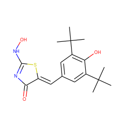 CC(C)(C)c1cc(/C=C2\SC(NO)=NC2=O)cc(C(C)(C)C)c1O ZINC000013734167