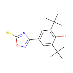 CC(C)(C)c1cc(-c2noc(S)n2)cc(C(C)(C)C)c1O ZINC000013727669