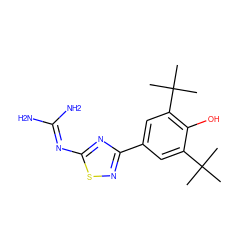 CC(C)(C)c1cc(-c2nsc(N=C(N)N)n2)cc(C(C)(C)C)c1O ZINC000027194174