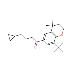 CC(C)(C)c1cc(C(=O)CCCC2CC2)cc2c1OCCC2(C)C ZINC000003979057