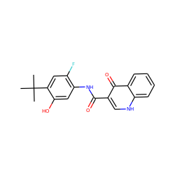 CC(C)(C)c1cc(F)c(NC(=O)c2c[nH]c3ccccc3c2=O)cc1O ZINC000113735312