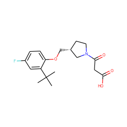 CC(C)(C)c1cc(F)ccc1OC[C@@H]1CCN(C(=O)CC(=O)O)C1 ZINC000059257345