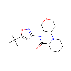 CC(C)(C)c1cc(NC(=O)[C@@H]2CCCCN2C2CCOCC2)no1 ZINC000205493793