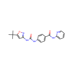 CC(C)(C)c1cc(NC(=O)Nc2ccc(C(=O)Nc3ccccn3)cc2)no1 ZINC000049032539