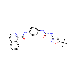 CC(C)(C)c1cc(NC(=O)Nc2ccc(NC(=O)c3nccc4ccccc34)cc2)no1 ZINC000049033401