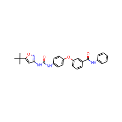 CC(C)(C)c1cc(NC(=O)Nc2ccc(Oc3cccc(C(=O)Nc4ccccc4)c3)cc2)no1 ZINC000013589524