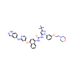 CC(C)(C)c1cc(NC(=O)Nc2ccc(Oc3ccnc(Nc4ccc5[nH]ncc5c4)c3)c3ccccc23)n(-c2cccc(OCCN3CCOCC3)c2)n1 ZINC001772571370