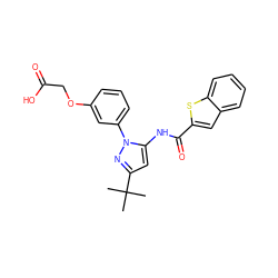 CC(C)(C)c1cc(NC(=O)c2cc3ccccc3s2)n(-c2cccc(OCC(=O)O)c2)n1 ZINC000063540277