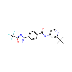 CC(C)(C)c1cc(NC(=O)c2ccc(-c3noc(C(F)(F)F)n3)cc2)ccn1 ZINC000142989227