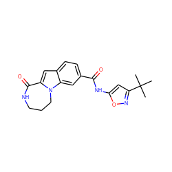 CC(C)(C)c1cc(NC(=O)c2ccc3cc4n(c3c2)CCCNC4=O)on1 ZINC000218263479