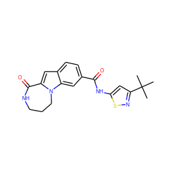 CC(C)(C)c1cc(NC(=O)c2ccc3cc4n(c3c2)CCCNC4=O)sn1 ZINC000218206645