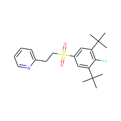 CC(C)(C)c1cc(S(=O)(=O)CCc2ccccn2)cc(C(C)(C)C)c1F ZINC000001228054